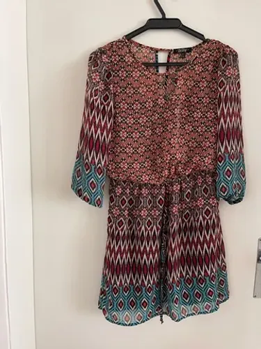 Vestido manga longa estampado 