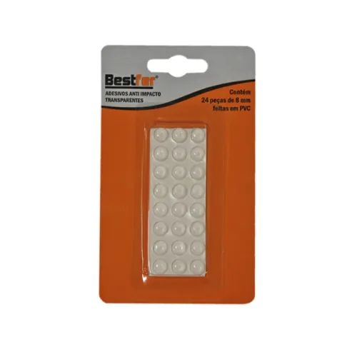 Protetor Adesivo Silicone Anti-Impacto Redondo Transparente 8mm 24pcs