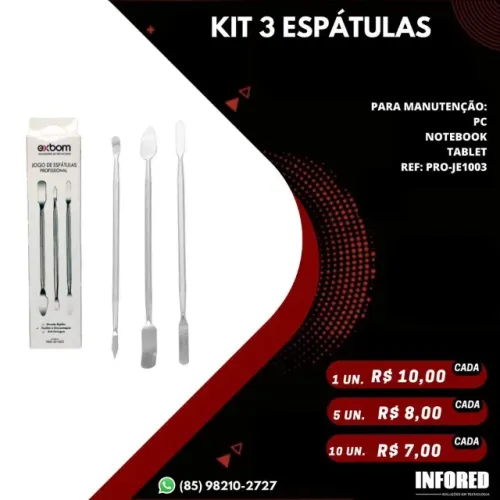 Kit de manutenção 3 espátulas PRO-JE1003