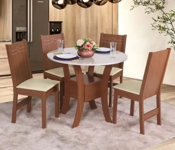 conjunto de mesa com 4 cardeira 