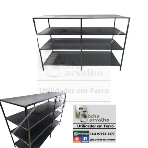 Gôndola Central Comércio. 1,25x1,80x0,60 (4 prateleiras). Sob Encomenda. Orçamos sob medid