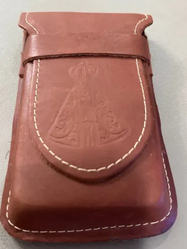 Porta Celular de Couro - Nossa Senhora Aparecida