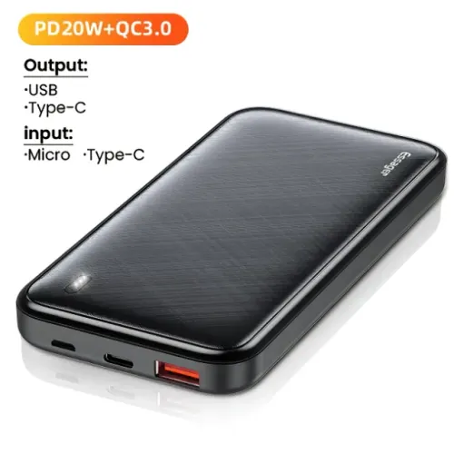 Carregador Portátil Power Bank 10.000 Mah QC3.0 Carregamento Rápido Turbo 22.5W PD20W