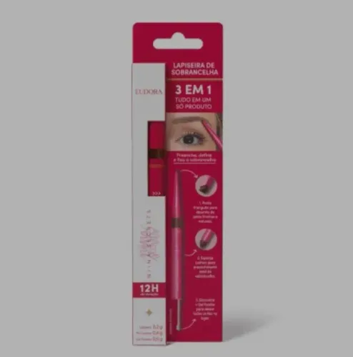 Lapiseira de Sobrancelha 3 em 1 Escura Niina Secrets 1,1g