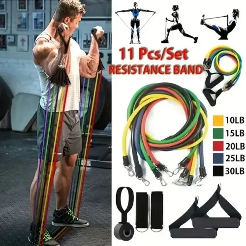 Kit 11 PCs elástica atividade fisica portátil Exercícios Diversos