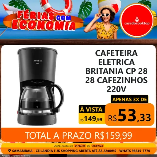 Cafeteira eletrica britania cp28 28 cafezinhos 220v