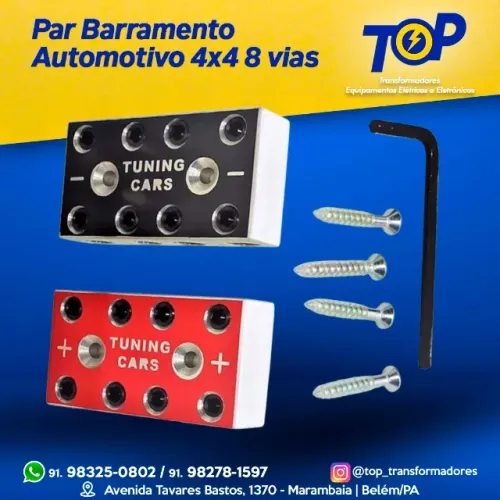 barramento 4x4 8 vias para som automotivo