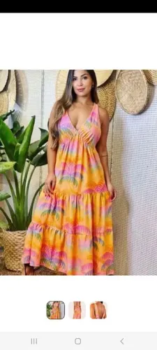Vestido midi Estampado Floral - Lindo e Confortável