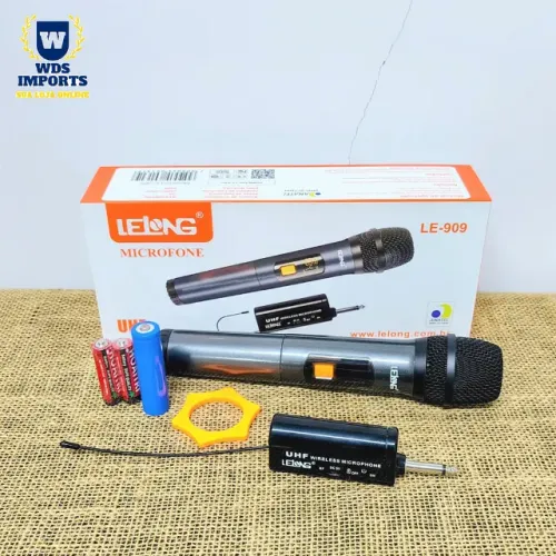 Microfone Profissional Sem Fio Wireless Uhf - Lelong