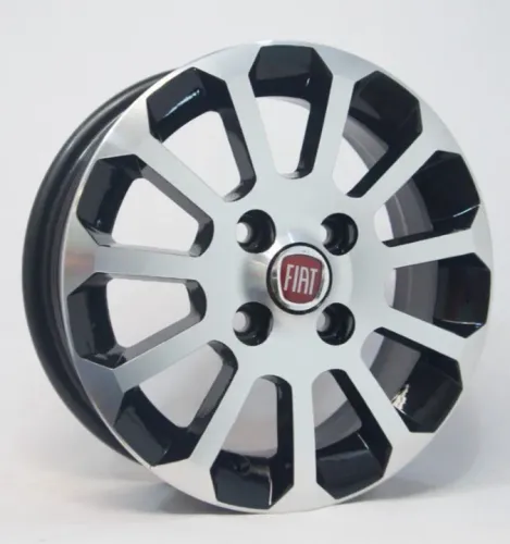 Jogo de rodas Fiat Uno preta com diamantado aro 13 4x98 jogo 