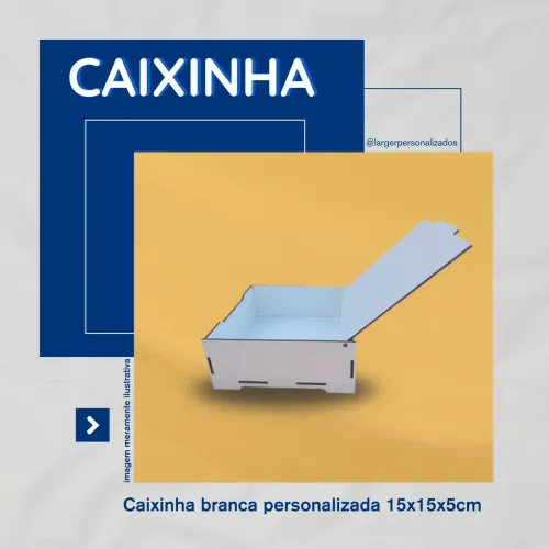 Caixinha branca personalizada 15x15x5cm