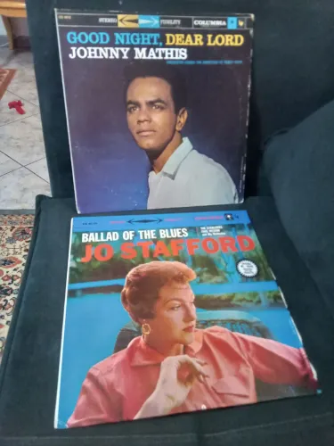 LPs discos de vinil importados 180 gramas Columbia Johnny Mathis e Jo Stafford