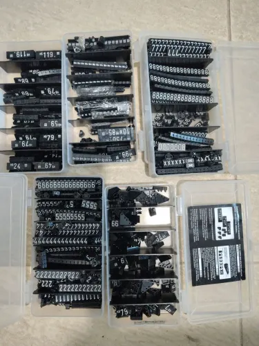 Kits de números e letras para precificação