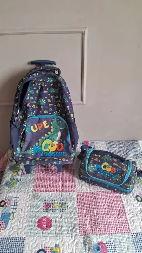 Mochila e Lancheira Infantil Dino Cool