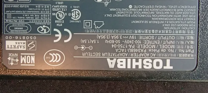 Fonte Notebook Toshiba PA3468U-1ACA 19V 3.95A