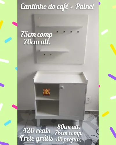 Cantinho do Café + Painel Branco - FRETE GRÁTIS