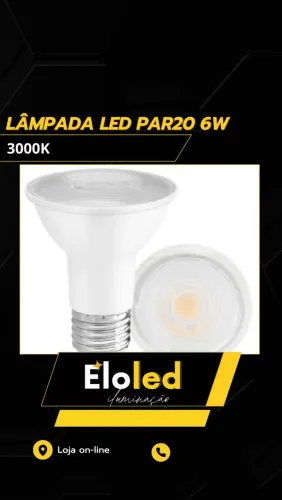 LÂMPADA LED PAR20 6W 3000K