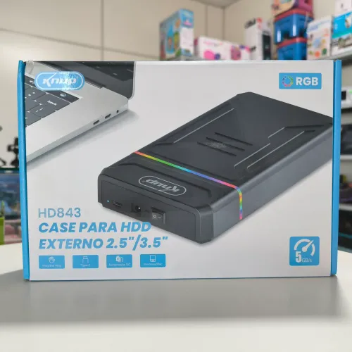 Case para HDD Externo 2.5''/3.5'' Knup HD843 RGB
