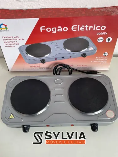 Fogão Elétrico Portátil 2 Bocas 2000W