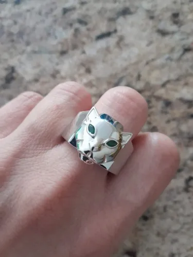 Anel feminino folheado a ródio aro 18