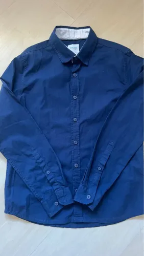 Camisa Azul Marinho Manga Longa
