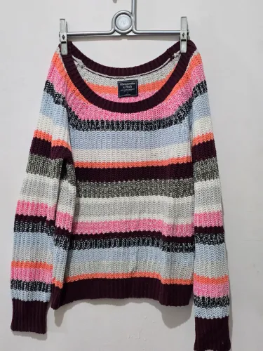 Suéter Feminino Abercrombie & Fitch Listrado Colorido