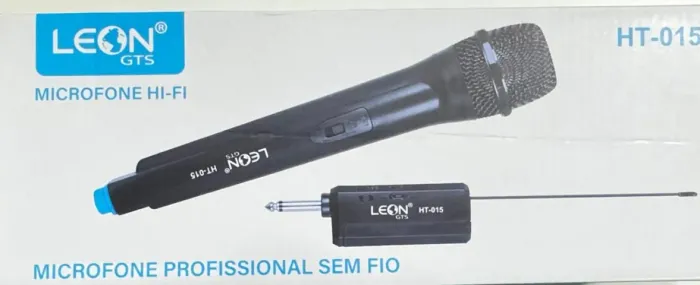 Microfone Sem Fio Preto Profissional De Alta Qualidade Leon Novo na Caixa