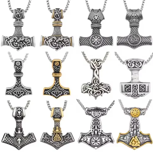 Colar Martelo de Thor de aço inoxidável- 12 Modelos - Estilo Viking