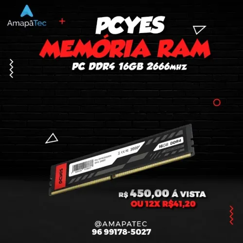 Memória Pcyes UDIMM 16GB 2666MHz DDR4