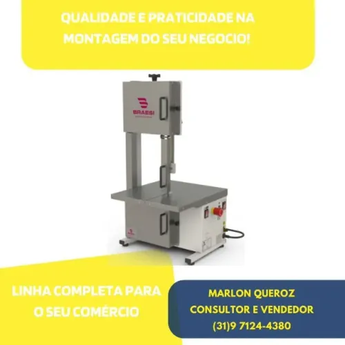 Serra Fita de Carne Braesi Semi Inox 1,78m Nova