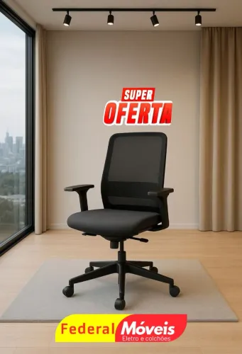 Cadeira Presidente Giratória sem Apoio de Cabeça - Compacta, versátil e durável!