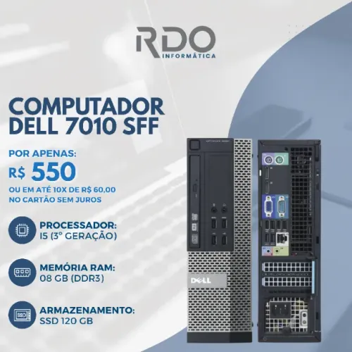 Computador Dell 7010 SFF i5 3ª Geração 8GB SSD 120GB - Ideal para escritório!