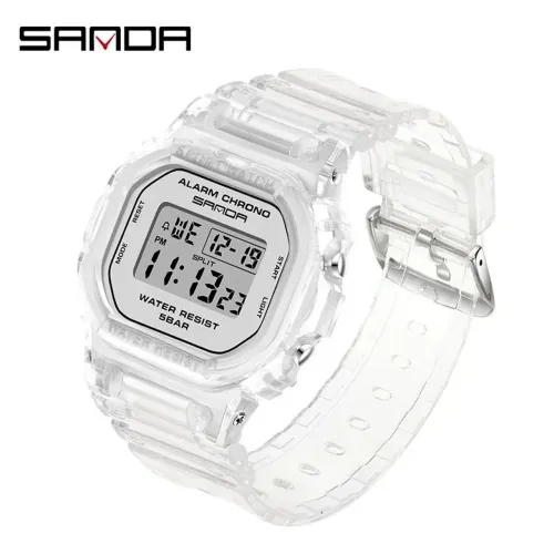 SANDA 2009 - Relógio Digital Led, À Prova D'água, Multifunções.