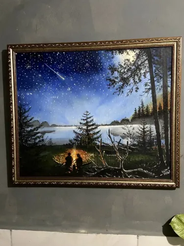 Pintura a Oleo céu estrelado