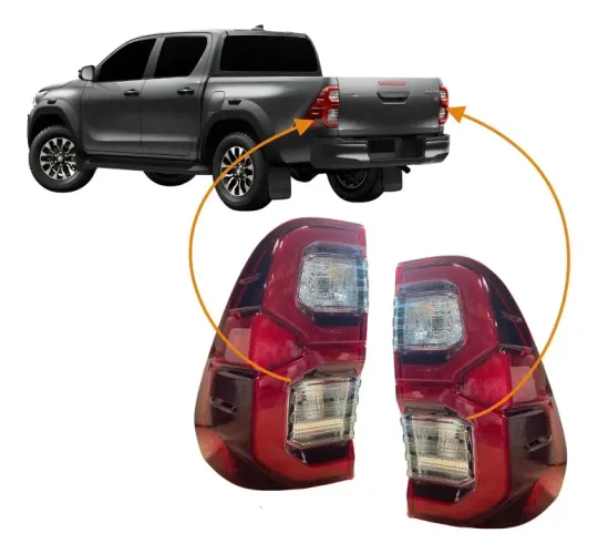 Par Lanterna Traseira Hilux 2021 2022 2023 Com Led