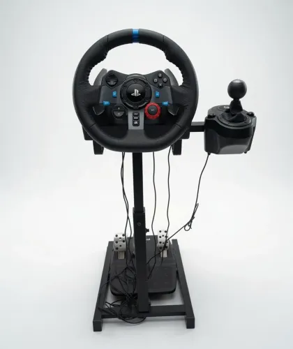 Logitech G29 + Pedais + Câmbio Manual + Suporte - PS5/PC - Novo/Impecável