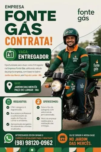 Vaga de entregador motociclista