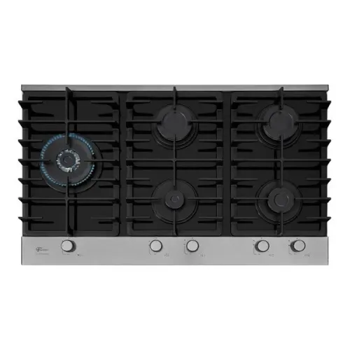 Cooktop Fischer Platinum 5 Bocas a Gás com Mesa de Vidro Preto