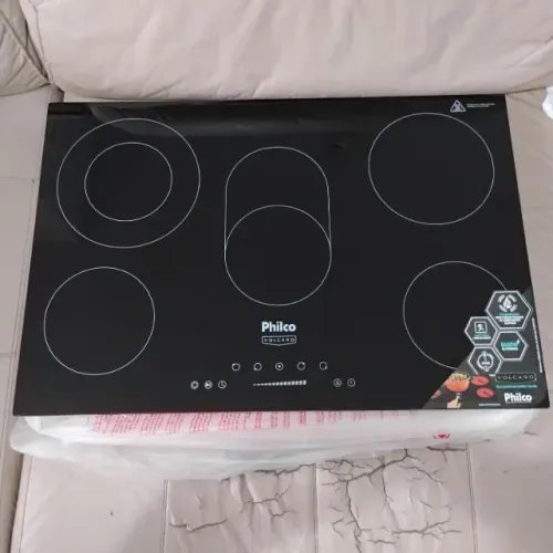 Cooktop Elétrico Philco Volcano 5 Bocas PCT55VC Vitrocerâmico 8400W 220V Novo Nunca Usado