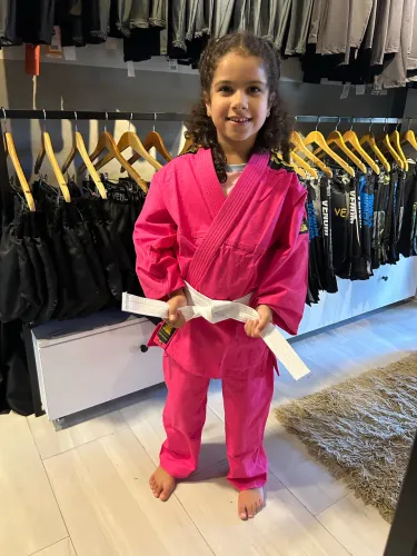 Kimono infantil jiujitsu/judô rosa 