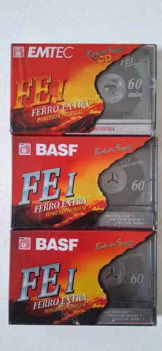 3 fitas k7 basf/emtec virgens novas