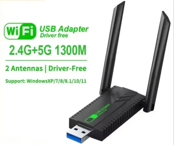 Adaptador Wi-Fi USB 2 antenas