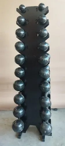 Halteres emborrachado com suporte 