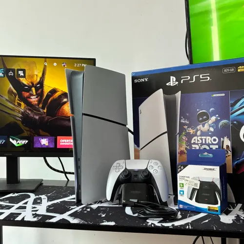 PS5 SLIM + BASE CARREGADOR