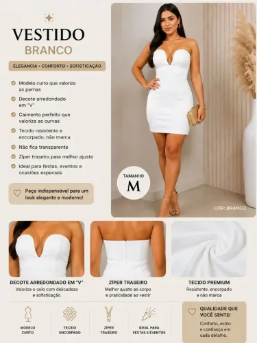 Vestido curto branco perfeito