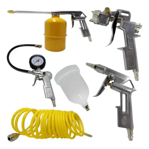 Kit Acessórios Compressor de Ar 5 Peças com Mangueira Pistola Pintura Calibrador Tekna