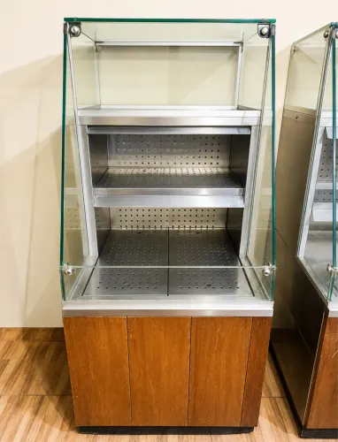 Vitrine Aquecida Expositora de Alimentos em Inox e Vidro