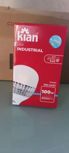 Lâmpada led industrial 100w base E-27/40bivolt 6500k super branca