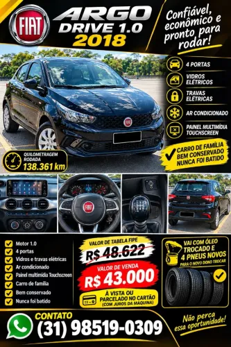Fiat Argo Drive 1.0 6V Flex 2018