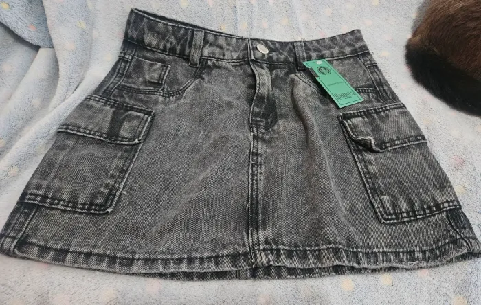 Saia Cargo Feminina Cintura Alta Moda Bolso Lateral Curta Tendência Estilosa